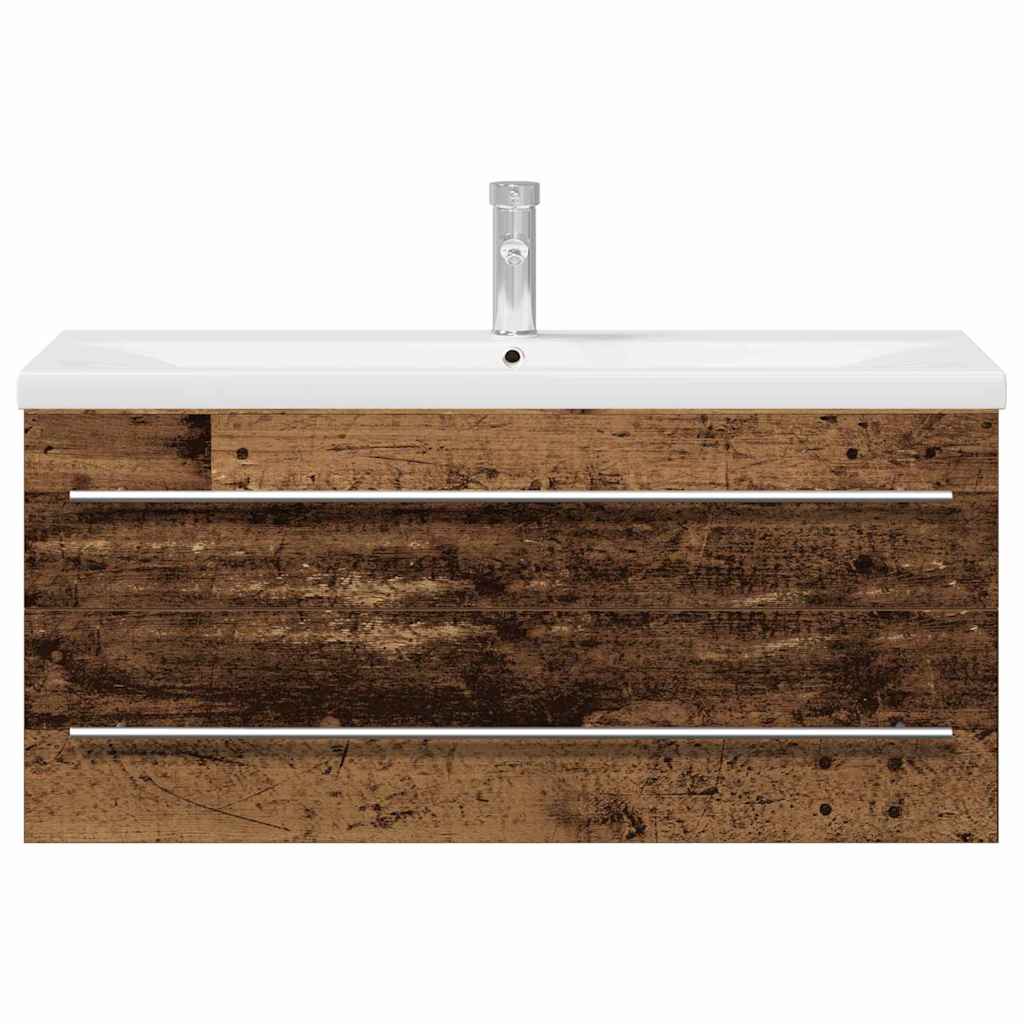 Vaskeskab Med Vask 2 Pcs Gammelt Træ 100 X 38.5 X 48 Cm - Billede 8