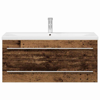 Vaskeskab Med Vask 2 Pcs Gammelt Træ 100 X 38.5 X 48 Cm - Billede 8