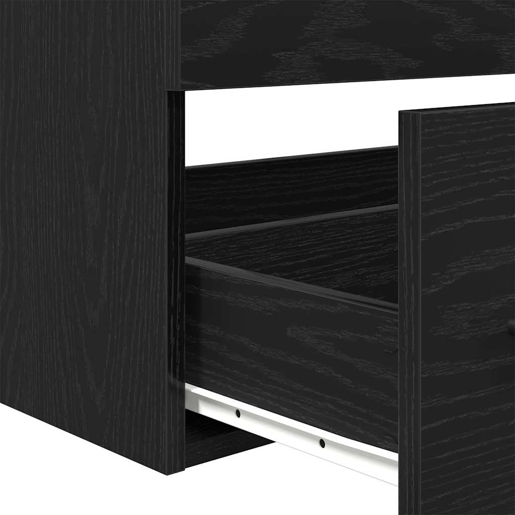 Vaskeskab Med Vask Med Skuffe 3 Pcs Sort Eg 90 X 38.5 X 48 Cm - Billede 9