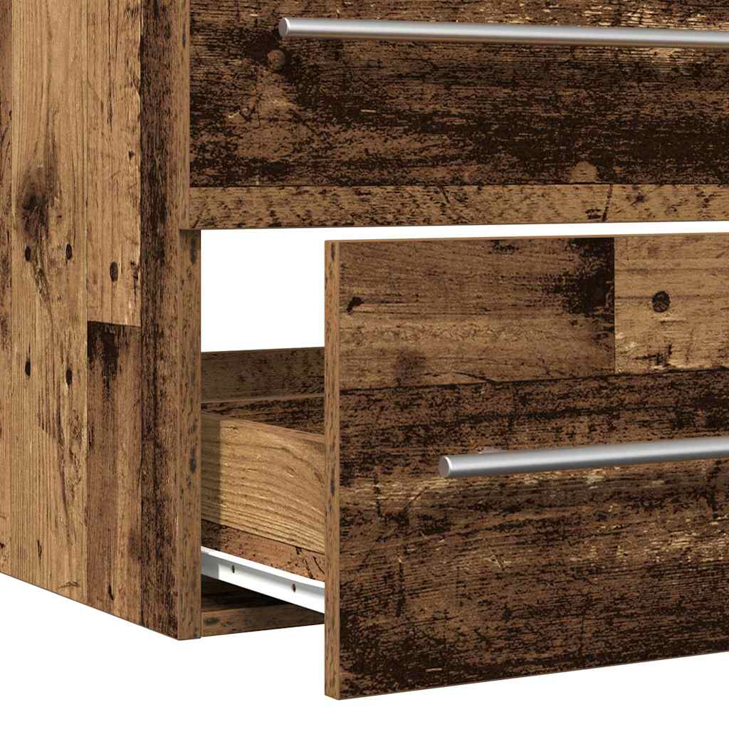 Vaskeskab Med Vask 2 Pcs Gammelt Træ 100 X 38.5 X 48 Cm - Billede 9