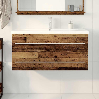 Vaskeskab Med Vask 2 Pcs Gammelt Træ 100 X 38.5 X 48 Cm - Billede 4