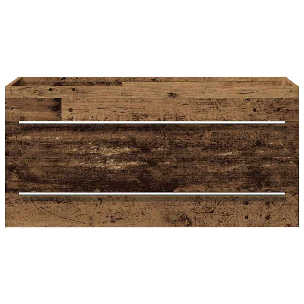 Vaskeskab Med Vask 2 Pcs Gammelt Træ 100 X 38.5 X 48 Cm - Billede 8