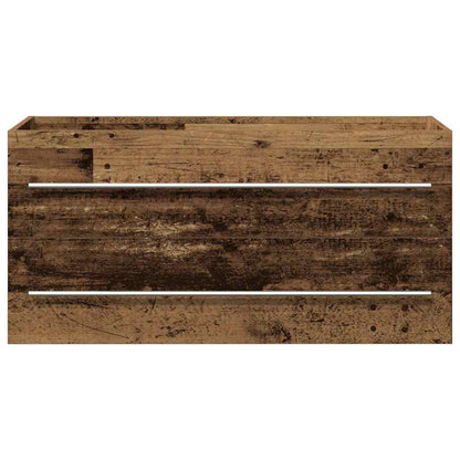 Vaskeskab Med Vask 2 Pcs Gammelt Træ 100 X 38.5 X 48 Cm - Billede 8