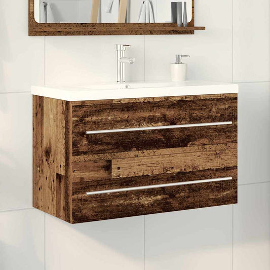 Vaskeskab Med Vask 2 Pcs Gammelt Træ 80 X 38.5 X 48 Cm - Hovedbillede