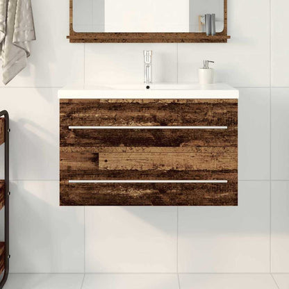 Vaskeskab Med Vask 2 Pcs Gammelt Træ 80 X 38.5 X 48 Cm - Billede 4