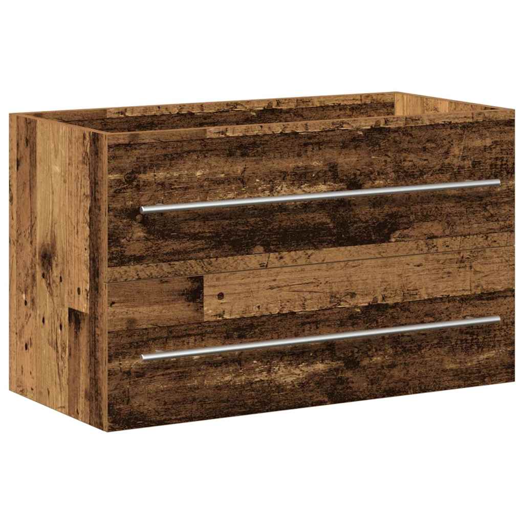 Vaskeskab Med Vask 2 Pcs Gammelt Træ 80 X 38.5 X 48 Cm - Billede 6