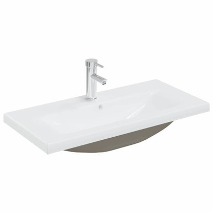 Vaskeskab Vægmonteret Sort Eg 80 X 39 X 62 Cm Konstrueret Træ - Billede 5