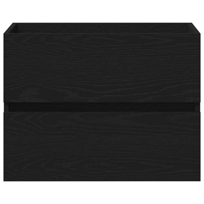 Vaskeskab Vægmonteret Sort Eg 60 X 39 X 62 Cm Konstrueret Træ - Billede 8