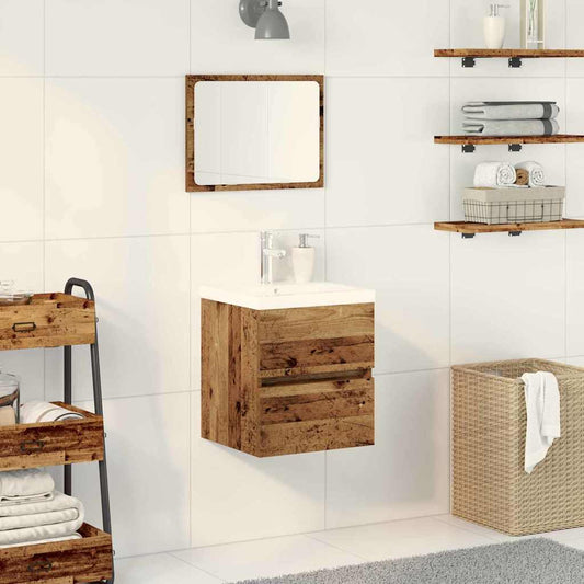 Vaskeskab Vægmonteret Sort Eg 41 X 39 X 62 Cm Konstrueret Træ - Hovedbillede