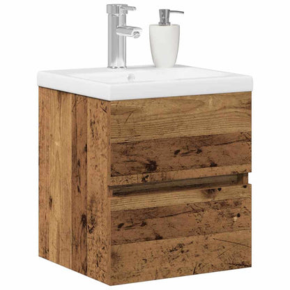 Vaskeskab Vægmonteret Sort Eg 41 X 39 X 62 Cm Konstrueret Træ - Billede 3