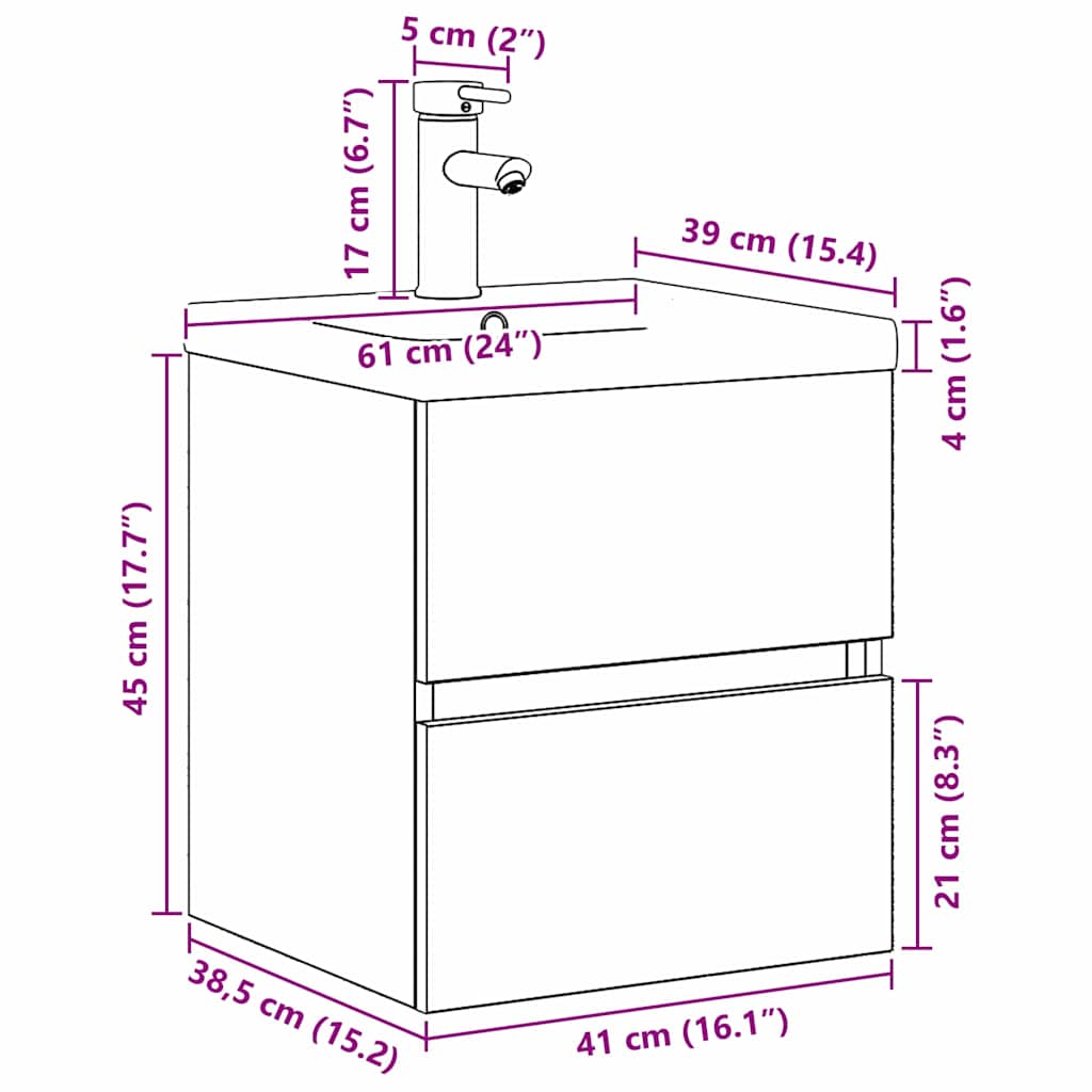 Badeværelsesskabsunder Konstrueret Træ - Billede 16