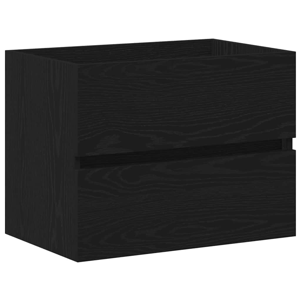Vaskeskab Vægmonteret Sort Eg 60 X 39 X 62 Cm Konstrueret Træ - Billede 6