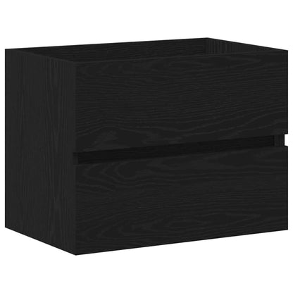 Vaskeskab Vægmonteret Sort Eg 60 X 39 X 62 Cm Konstrueret Træ - Billede 6