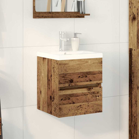 Vaskeskab Vægmonteret Sort Eg 41 X 39 X 62 Cm Konstrueret Træ - Hovedbillede
