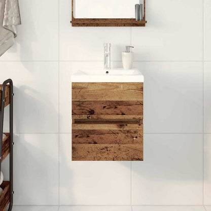 Vaskeskab Vægmonteret Sort Eg 41 X 39 X 62 Cm Konstrueret Træ - Billede 4