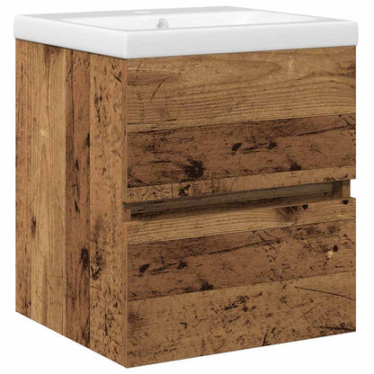 Vaskeskab Vægmonteret Sort Eg 41 X 39 X 62 Cm Konstrueret Træ - Billede 2