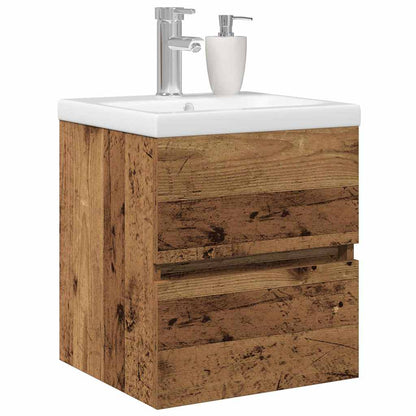 Vaskeskab Vægmonteret Sort Eg 41 X 39 X 62 Cm Konstrueret Træ - Billede 3
