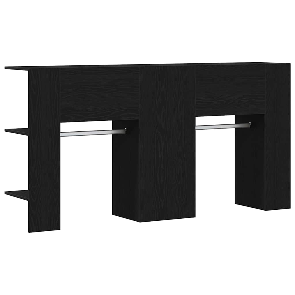 Entreskab 2 Pcs Sort Eg 97,5 X 37 X 99 Cm Konstrueret Træ - Billede 2
