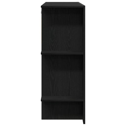 Entreskab 2 Pcs Sort Eg 97,5 X 37 X 99 Cm Konstrueret Træ - Billede 8