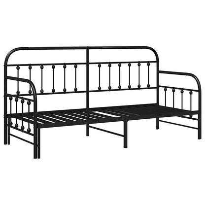 Dagsengramme Med Hovedgærde Sort 80 X 200 Cm Stål - Billede 2