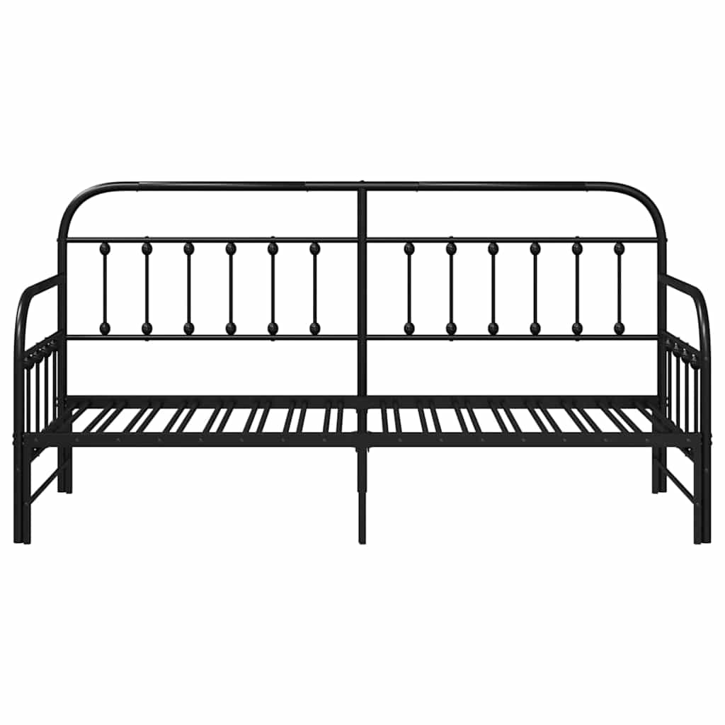 Dagsengramme Med Hovedgærde Sort 80 X 200 Cm Stål - Billede 6