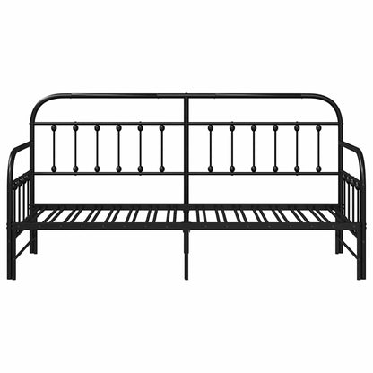 Dagsengramme Med Hovedgærde Sort 80 X 200 Cm Stål - Billede 6