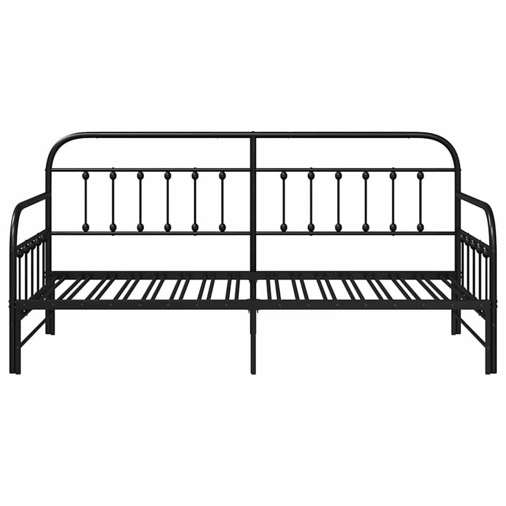 Dagsengramme Med Hovedgærde Sort 90 X 190 Cm Stål - Billede 6