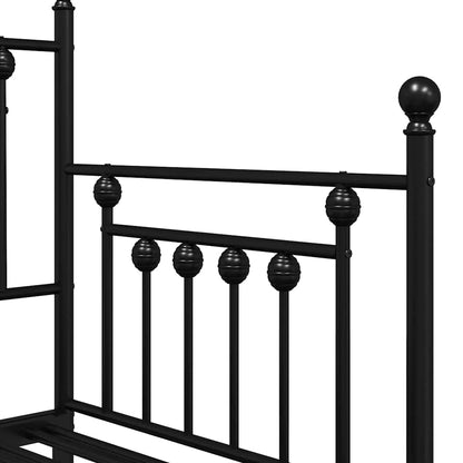 Dagsengramme Med Hovedgærde Sort 75 X 190 Cm Stål - Billede 9