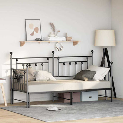 Dagsengramme Med Hovedgærde Sort 75 X 190 Cm Stål - Hovedbillede