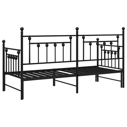 Dagsengramme Med Hovedgærde Sort 75 X 190 Cm Stål - Billede 8