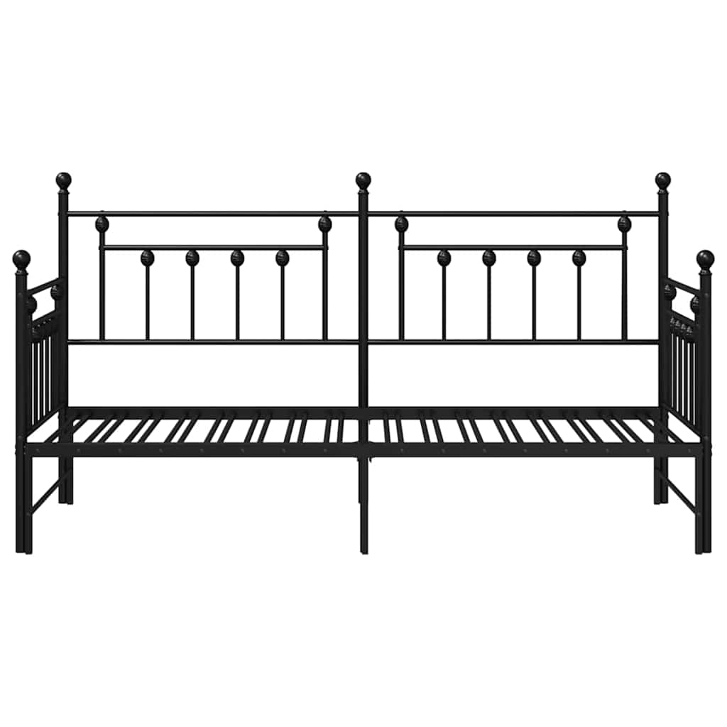 Dagsengramme Med Hovedgærde Sort 75 X 190 Cm Stål - Billede 6