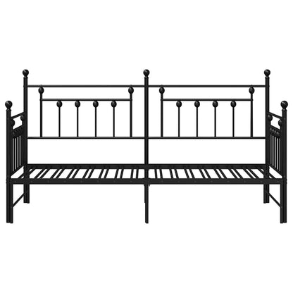 Dagsengramme Med Hovedgærde Sort 75 190 Cm Stål - Billede 6