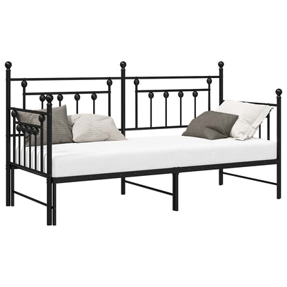 Dagsengramme Med Hovedgærde Sort 75 X 190 Cm Stål - Billede 3