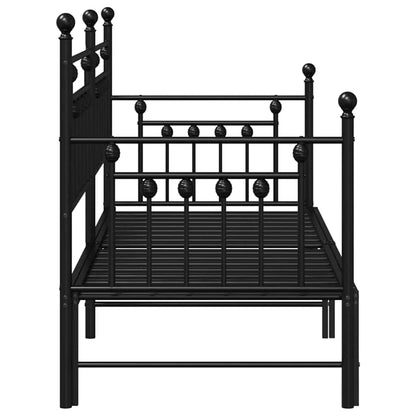 Dagsengramme Med Hovedgærde Sort 75 X 190 Cm Stål - Billede 7