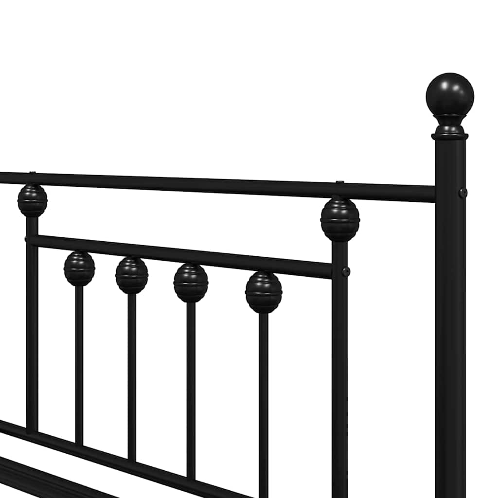 Dagsengramme Med Hovedgærde Sort 90 X 190 Cm Stål - Billede 9