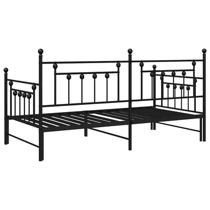 Dagsengramme Med Hovedgærde Sort 90 X 190 Cm Stål - Billede 8