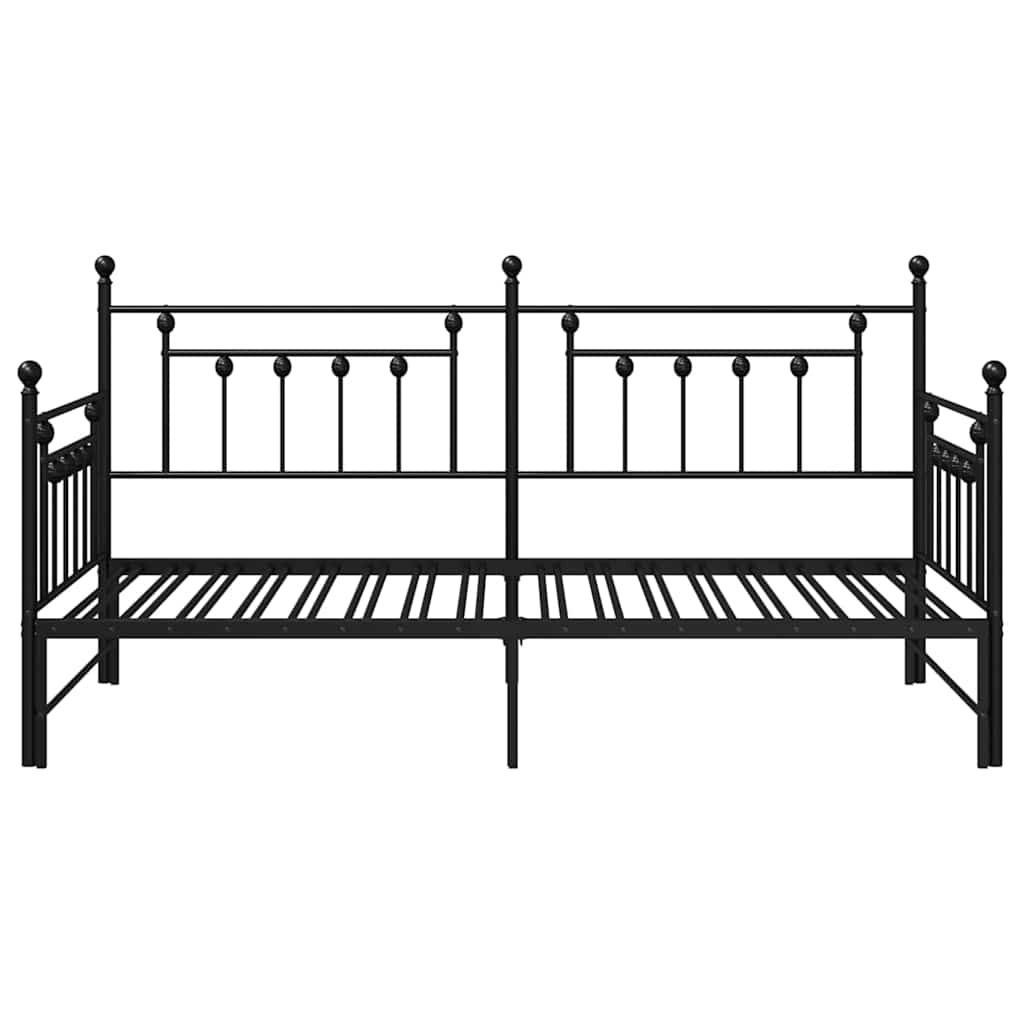 Dagsengramme Med Hovedgærde Sort 90 X 190 Cm Stål - Billede 6