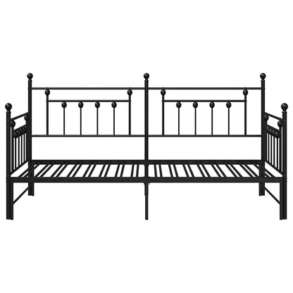 Dagsengramme Med Hovedgærde Sort 90 X 190 Cm Stål - Billede 6