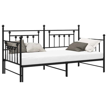Dagsengramme Med Hovedgærde Sort 90 X 190 Cm Stål - Billede 3