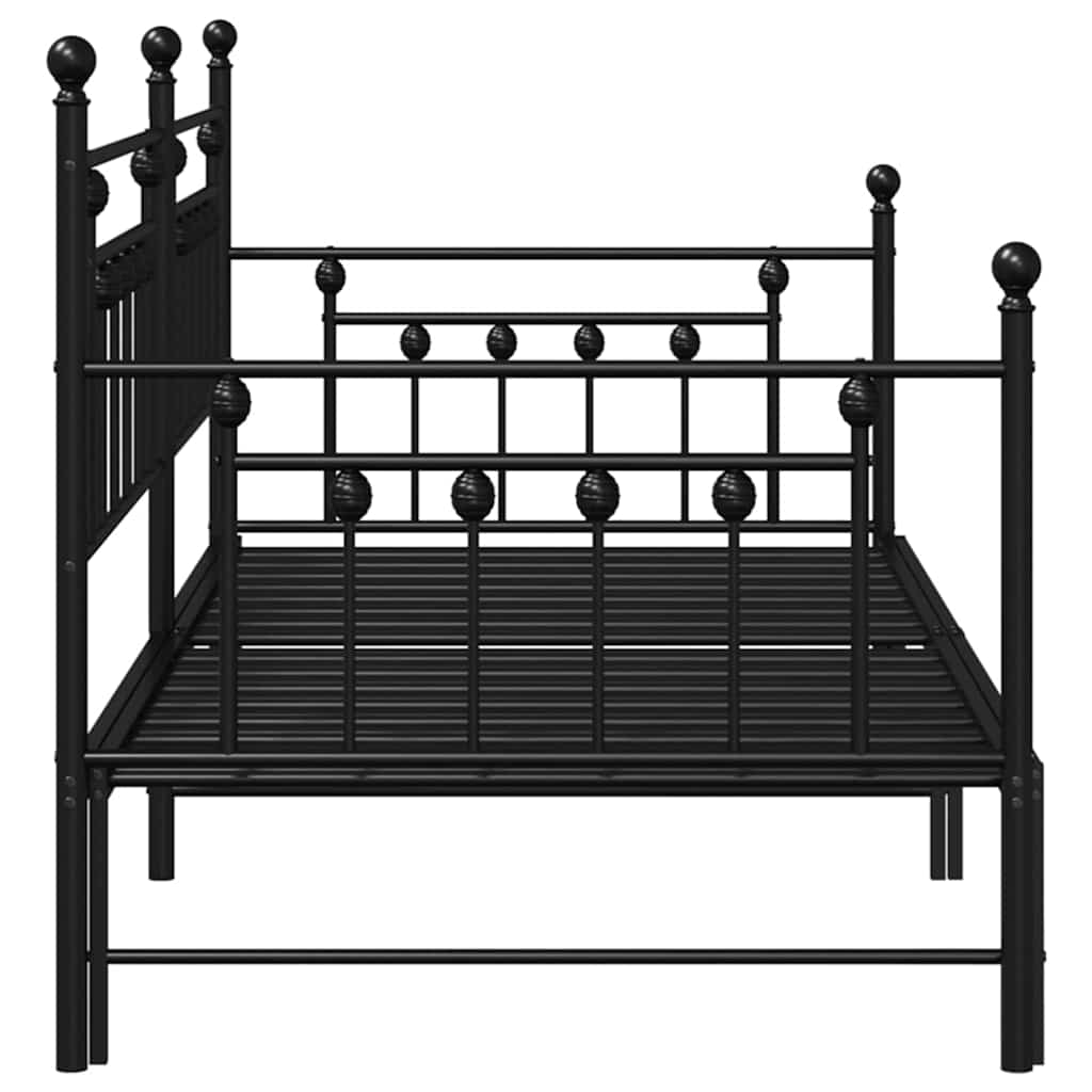 Dagsengramme Med Hovedgærde Sort 90 X 190 Cm Stål - Billede 7