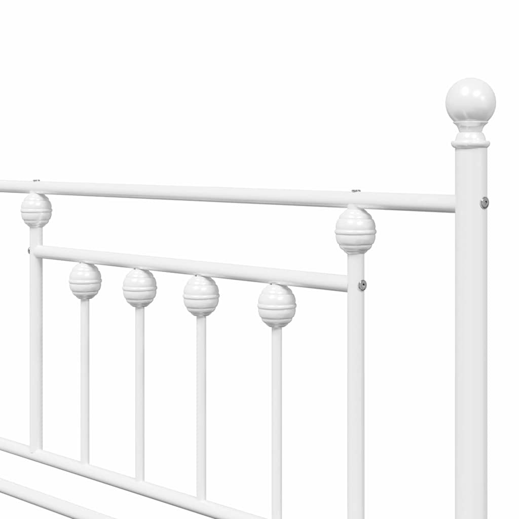 Dagsengramme Med Hovedgærde Hvid 90 X 200 Cm Stål - Billede 9