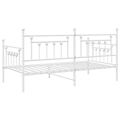 Dagsengramme Med Hovedgærde Hvid 90 X 200 Cm Stål - Billede 8