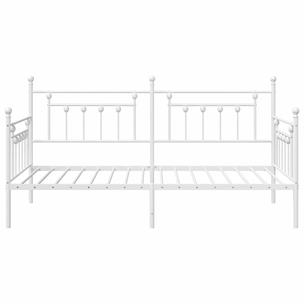 Dagsengramme Med Hovedgærde Hvid 90 X 200 Cm Stål - Billede 6