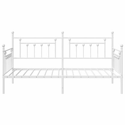 Dagsengramme Med Hovedgærde Hvid 90 X 200 Cm Stål - Billede 6