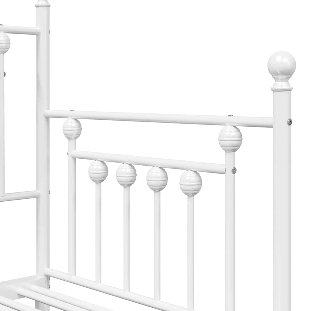Dagsengramme Med Hovedgærde Hvid 75 X 190 Cm Stål - Billede 9