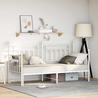 Dagsengramme Med Hovedgærde Hvid 75 X 190 Cm Stål - Hovedbillede