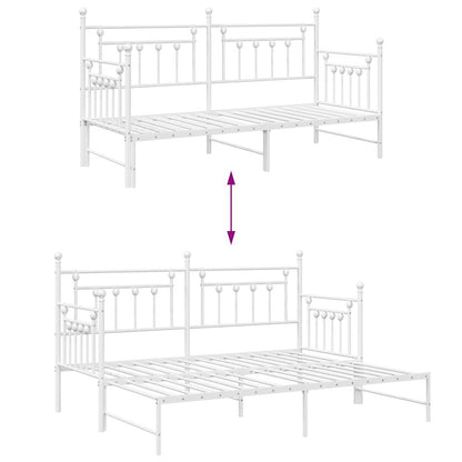 Dagsengramme Med Hovedgærde Hvid 75 X 190 Cm Stål - Billede 11