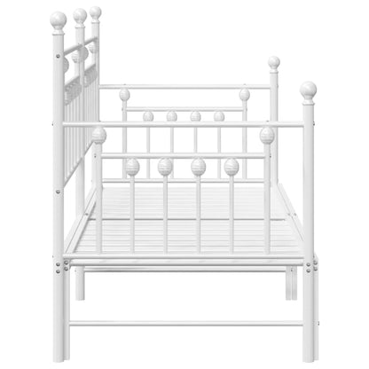 Dagsengramme Med Hovedgærde Hvid 75 X 190 Cm Stål - Billede 7