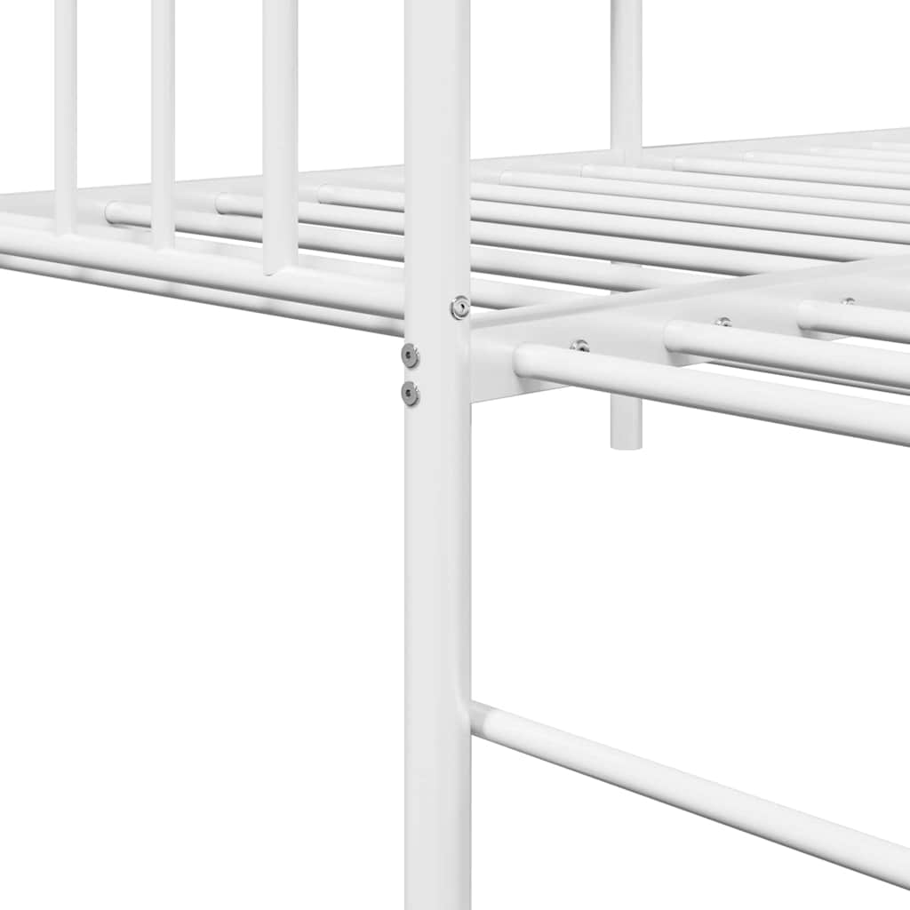 Dagsengramme Med Hovedgærde Hvid 80 X 200 Cm Stål - Billede 10