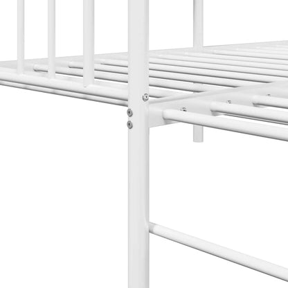 Dagsengramme Med Hovedgærde Hvid 80 X 200 Cm Stål - Billede 10
